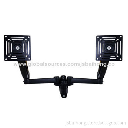 Swivel dual TV wall stand with compact connection